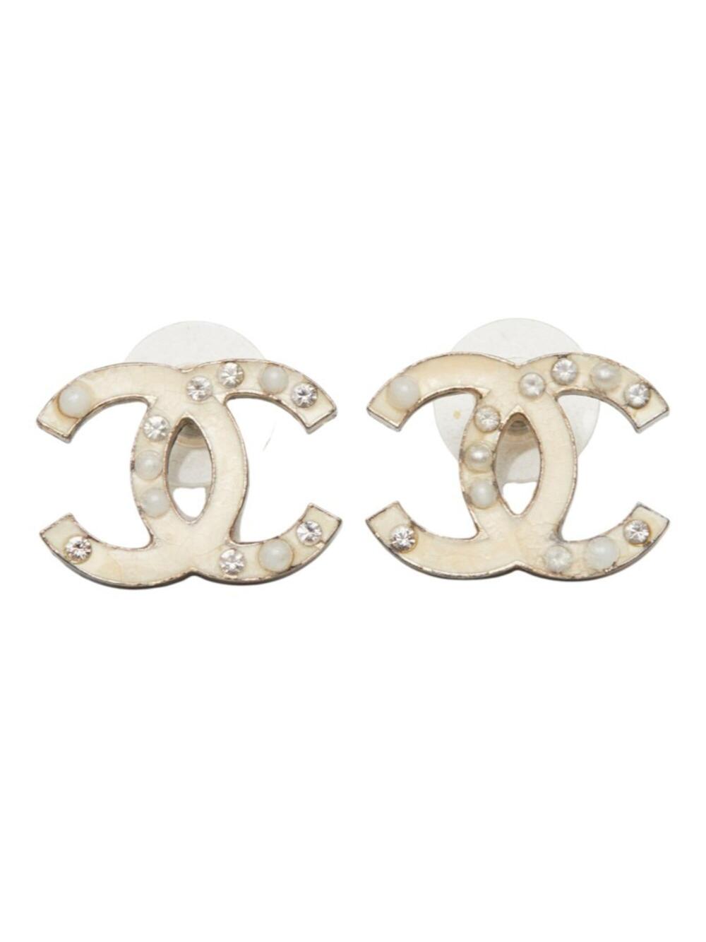 Chanel Cc Logo Stud Earrings Metal #357828C48B